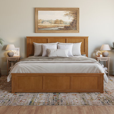 Lit plateforme en bois massif Madison avec pied de lit et tiroirs de rangement assortis 