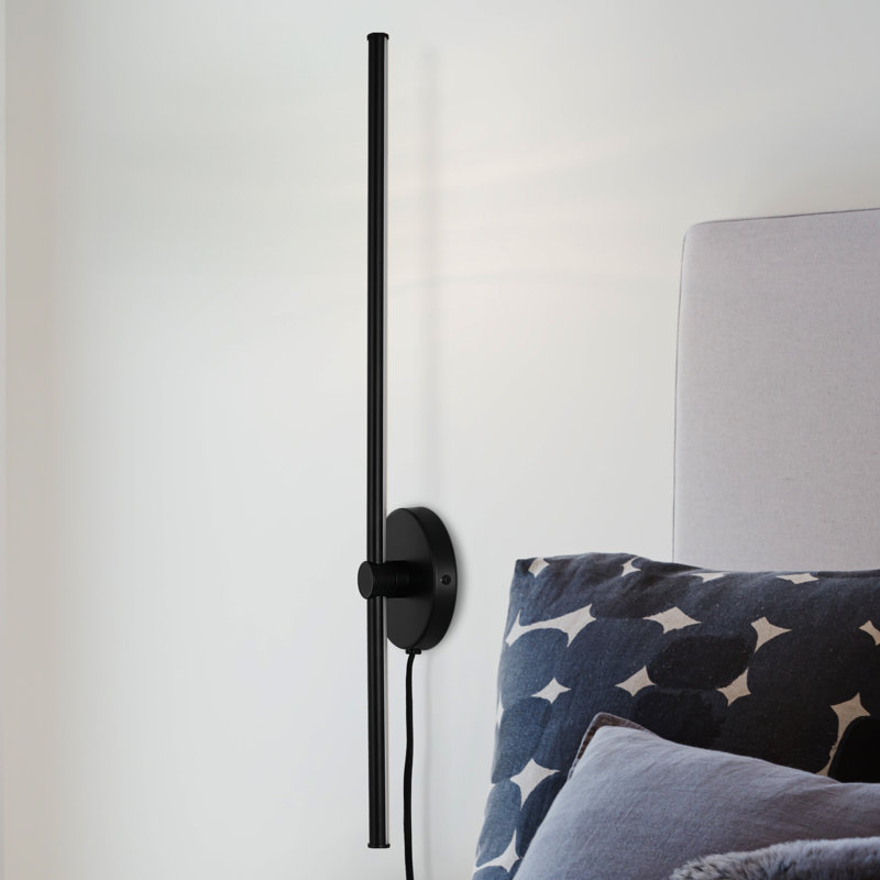 Bollman Iron LED Plug-in Wallchiere, Black