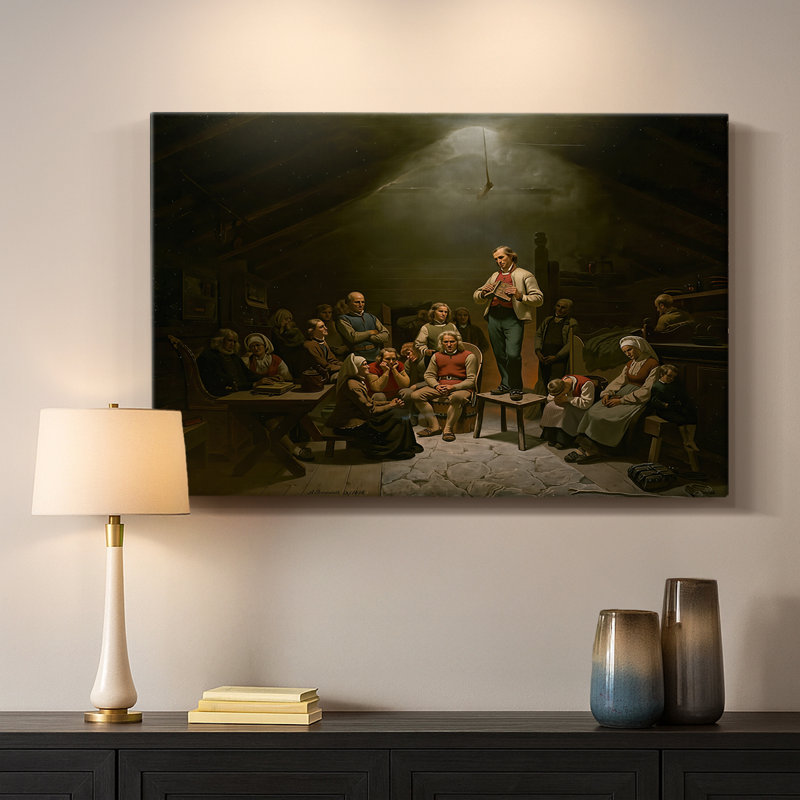 Haugianerne (Low Church Devotion - Alternate Version)-Adolph Tidemand-Gallery Wrapped Canvas-1852, 40 x 60