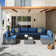 6 - Person Outdoor Rattan Patio Set with Cushions