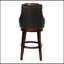 Ensemble de 2 chaises pivotantes à hauteur de pub rembourrées en similicuir brun foncé, parfaites pour le confort et le style
