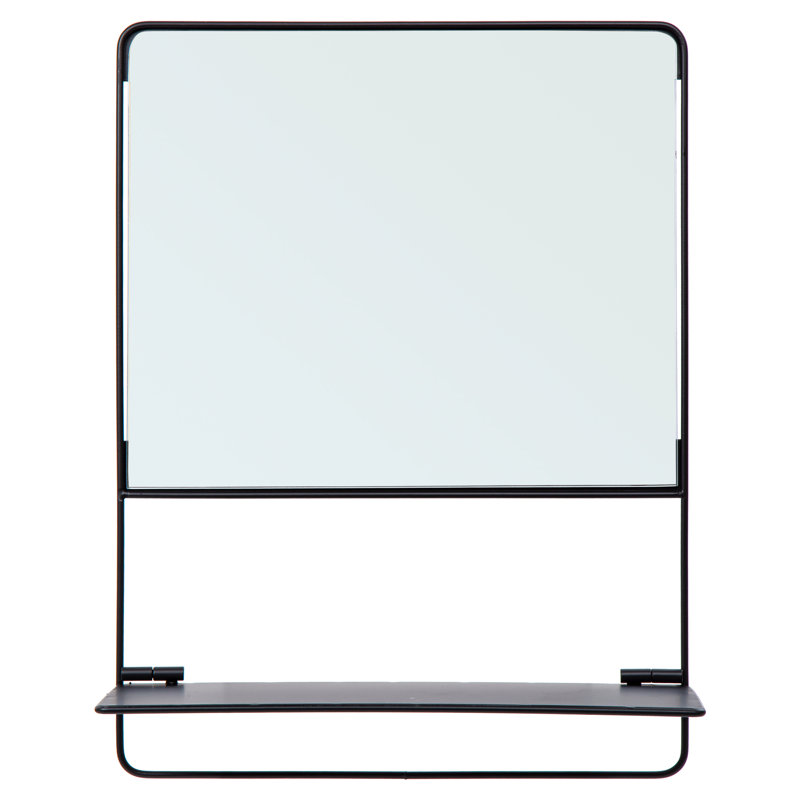 Miroir décoratif avec tablettes carrées métalliques Dewan
