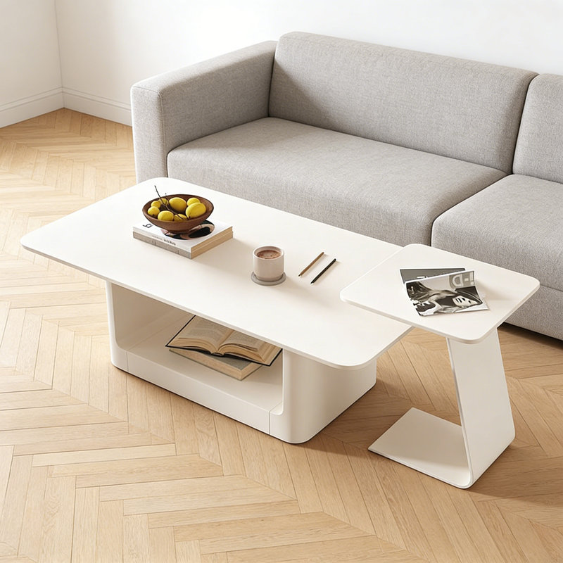 Table basse Frazer, H 15,74 po x L 51,18 po x l 27,55 po, Crème