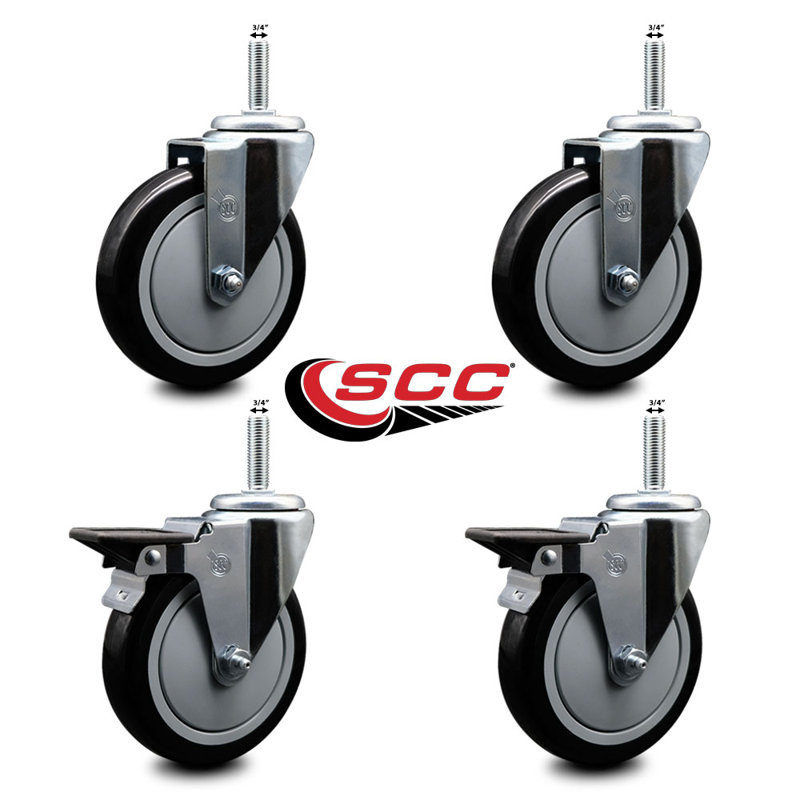 Roulettes de service pivotantes en poly