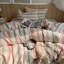 Ensemble de housse de couette en coton délavé à rayures fines Farmhouse-124943810-124943813