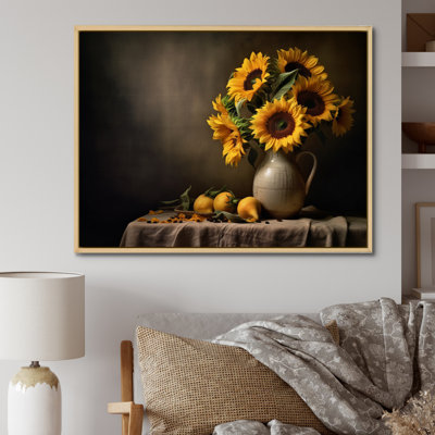 «Golden Sunflower Still Life III», reproduction sur toile