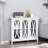 Sideboard, Buffet Cabinet with 3 Tempered Glass Doors, Arc Pattern and Adjustable Storage Shelf, Credenza, White