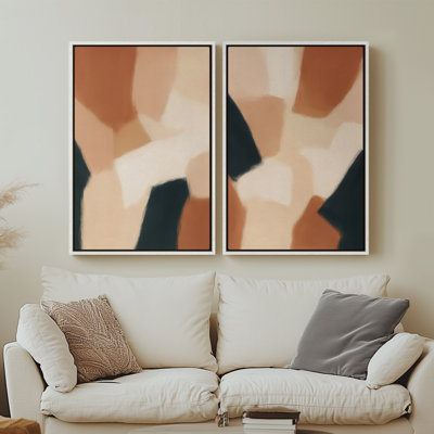 Framed Canvas wall Art, Vintage Abstract Wall pirnts for Bedroom