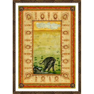Elephant At Play In Landscape Giclee Print