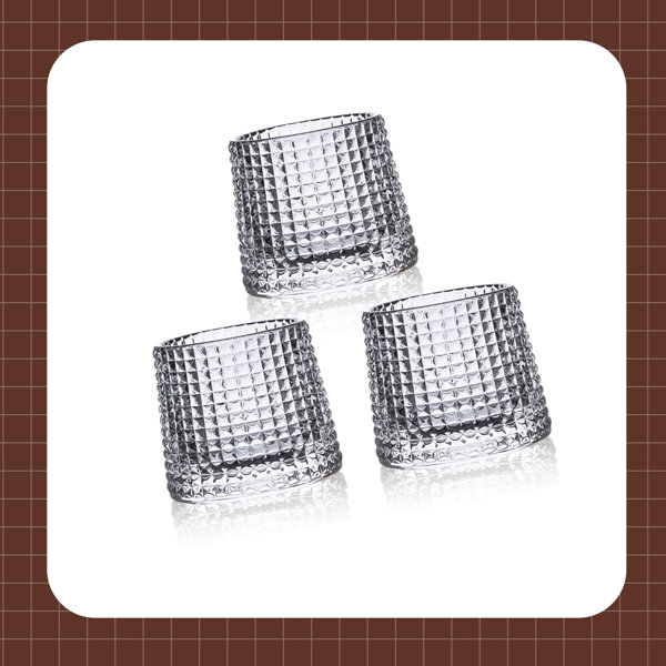 Webao - Lot De 3 Verres à Whisky Old Fashioned En Cristal Sans Plomb - 160ml - Parfait Pour Scotch, Cognac, Cocktails