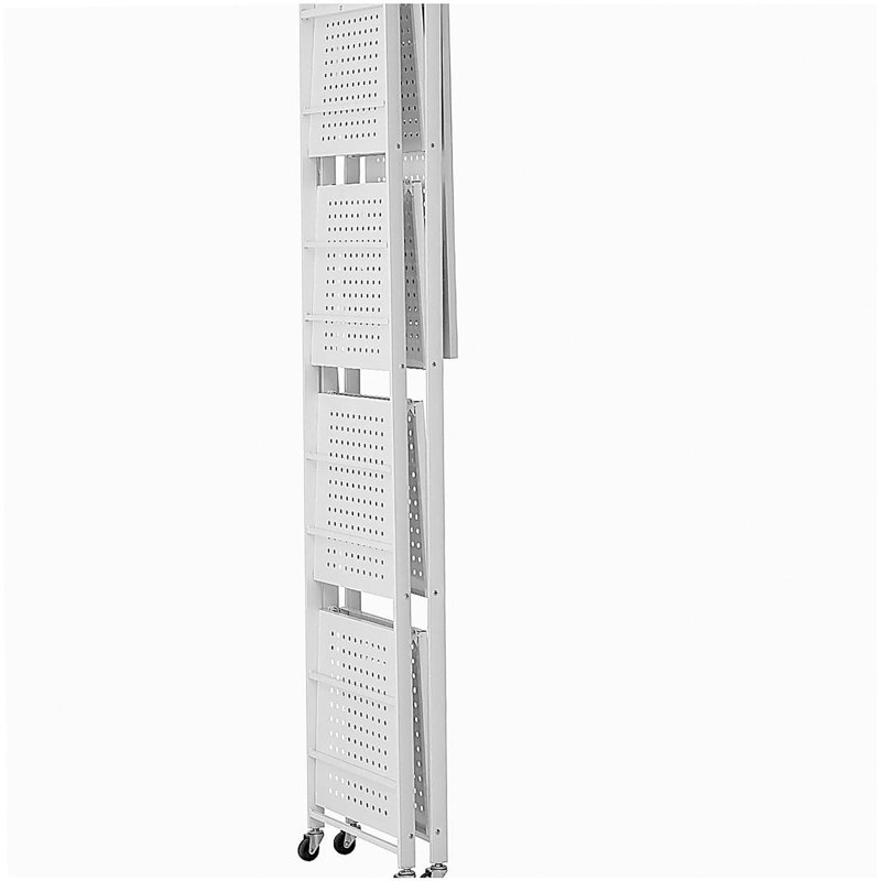 Étagère de rangement pliante avec roulettes 5 niveaux