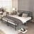 Mariah King Size Metal Bed Frame, 40" Tall Headboard & 14" Platform Height, Heavy-Duty Steel, Industrial Style, Squeak-Free, Under Bed Storage, No Box Spring Required-1100151029