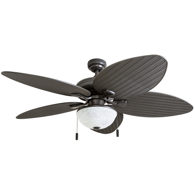 Bronze 52-Inch Tropical Indoor/Outdoor Ceiling Fan with LED Light