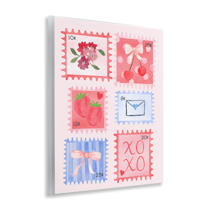 Adorable plaque murale avec arrangement de timbres, design par Nina Jacobs