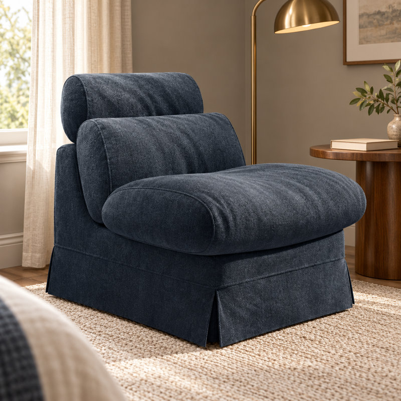 Upholstered 32.6 " Chenille Sofa, Blue