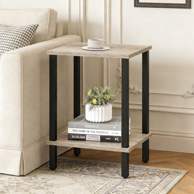 Nightstand Set Of 2, 2-Tier Storage Shelf, Side Table For Small Space Living Room Bedroom