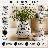 Splat Collection 11" Squat Teardrop Ceramic Decorative Table Vase, White & Marine Blue