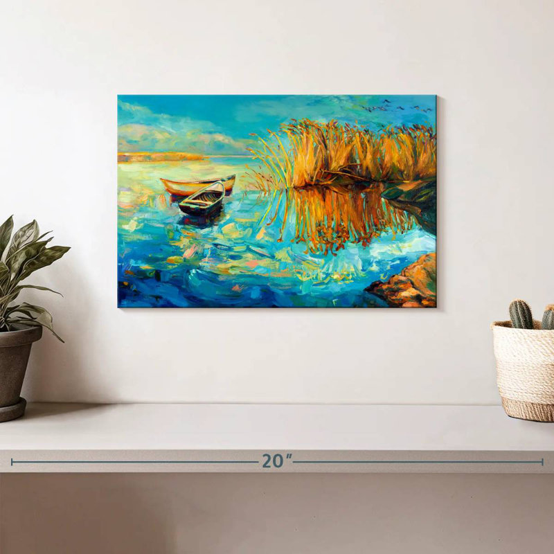 Mehar Boat On Water, 8" H x 12" W