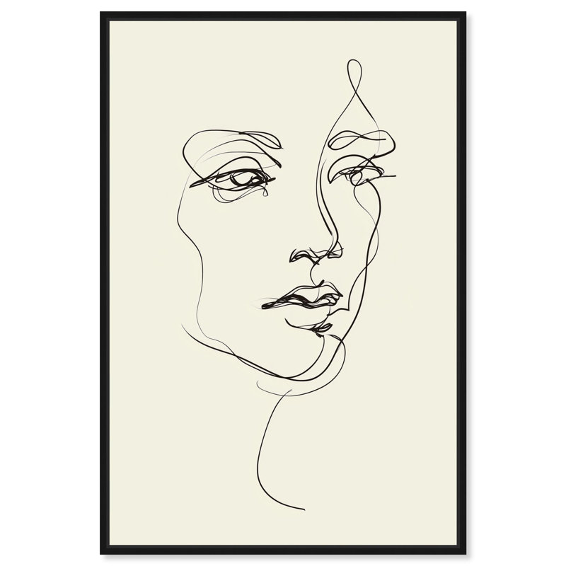 "Linear Ressemblance I", impression sur toile par Art Remedy, cadre noir, 24 x 36, H 37 po x l 25 po, Structure noire