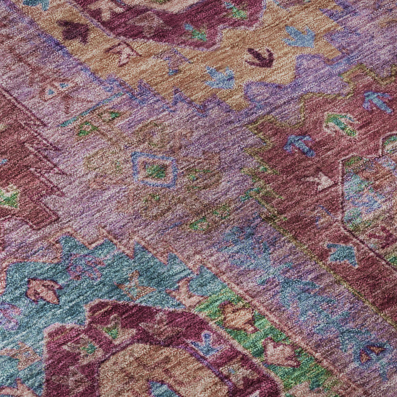 Premium Machine Washable Mayfield AMF2228 Panel Rug, Pink, 10' x 14'