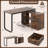 L-Shaped Desk with Power Outlet 55" Reversible Computer Desk with 3 Drawers-460727098
