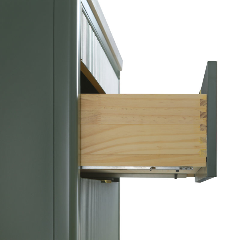 Meuble-lavabo autoportant à simple cuve, Vert, 36"