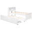Lit simple avec tête de lit, 3 tiroirs, lit gigogne - blanc et tête de lit-1181308828