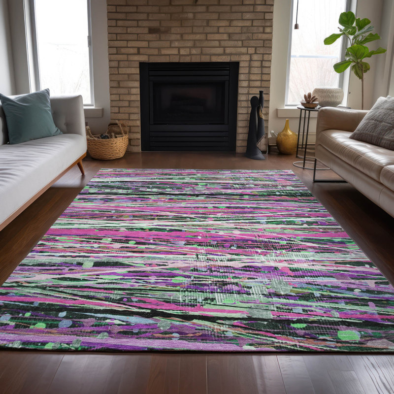 Tapis intérieur / extérieur lavable à la machine Amanda ACN2125, Rectangle 10 pi x 14 pi