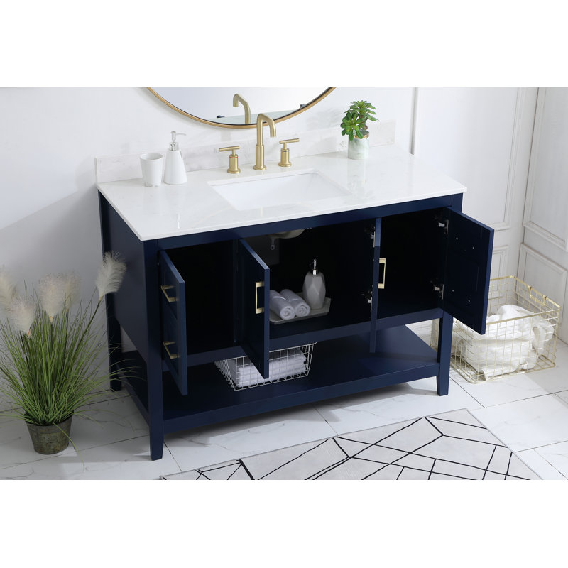 Ensemble de meuble-lavabo simple 48 po Scottsbluff, Bleu