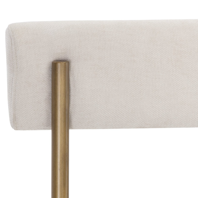 Seneca Upholstered Dining Chair, Cream, Gold