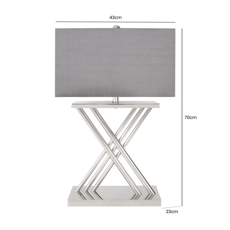 Bessemer Luxury Table Lamps, Bedside Buffet Lamp with Metal Base and Linen Shade, Grey
