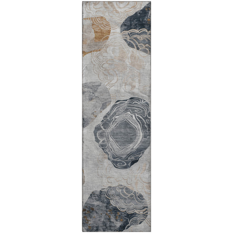 Premium Machine Washable Mehara AMF1686 Geometric Rug, Runner 2'3" x 7'6"