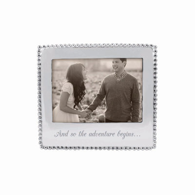 Beaded Silver Metal Beaded Picture Frame