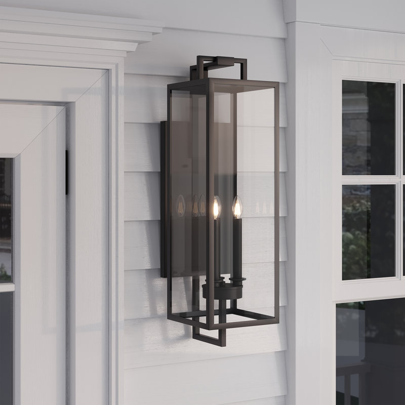 Defrancisco 3 Light 28.5" Tall Outdoor Wall Sconce
