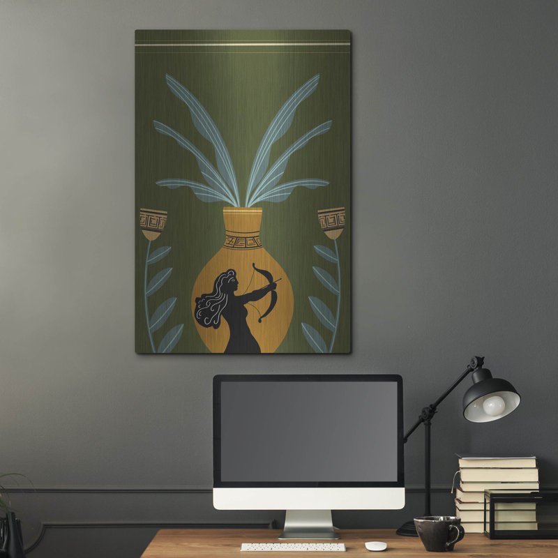 «Warrior Goddess Vase II» par Regina Moore, art mural en métal, H 36 po x l 24 po