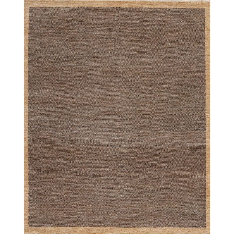 Textures Hand Knotted Wool Area Rug in Brown, Rectangle 10' x 14'
