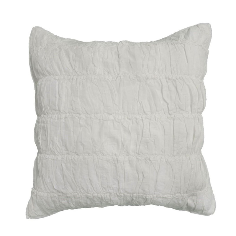 Housse et insert de coussin extérieur carré en coton 18 po Rachel, Blanc, 26 po x 26 po