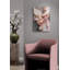 Décoration murale en verre trempé rose fumé et accents dorés, impression d'art abstrait moderne sur verre-1586228333
