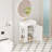 Bathroom Vanity with Ceramic Sink and Open Shelf on the Left Side-989451957