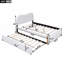 Lit plateforme tapissier avec pieds de support en bois et lit gigogne simple-121066377-121066378