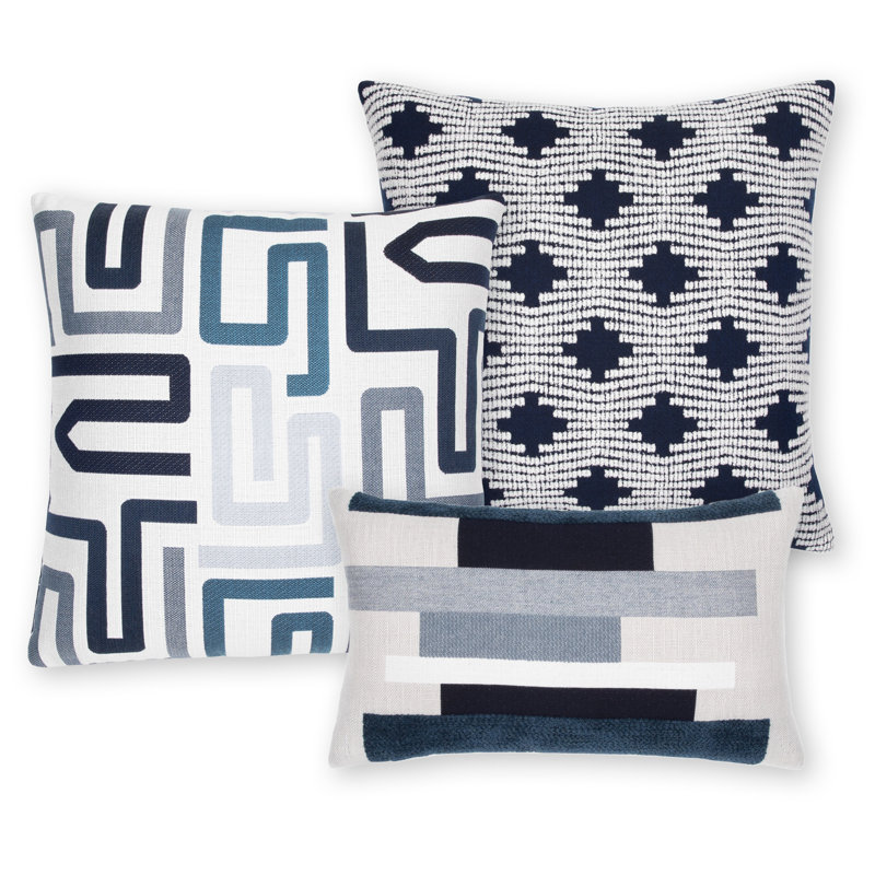 Pizzazz Indoor/Outdoor Square Performance Pillow Cover & Insert, 20"H x 20"W, Indigo