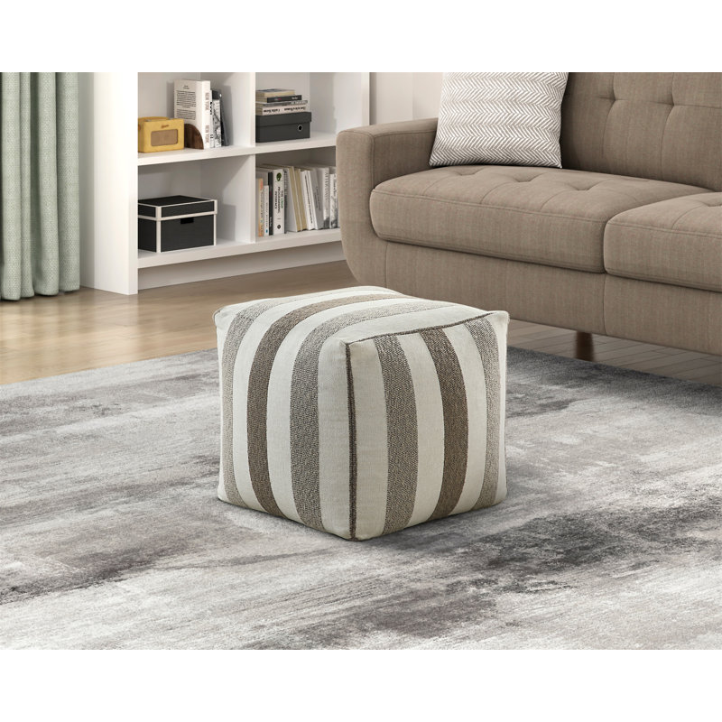 Repose-pieds rembourré moderne en tissu jacquard multicolore