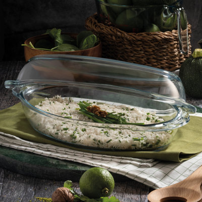 Pasabahce 2.25 L Glass Oval Dutch Oven