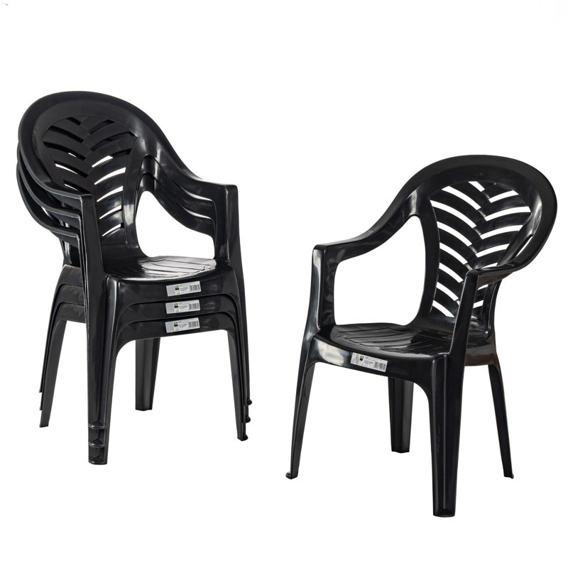 35cm H Stacking Armchair, Grey, 8
