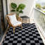 Tapis à carreaux noir et gris avec un envers antidérapant ultra-doux, adapté aux salons, aux chambres et aux chambres de bébé.-2030541860-2030541884