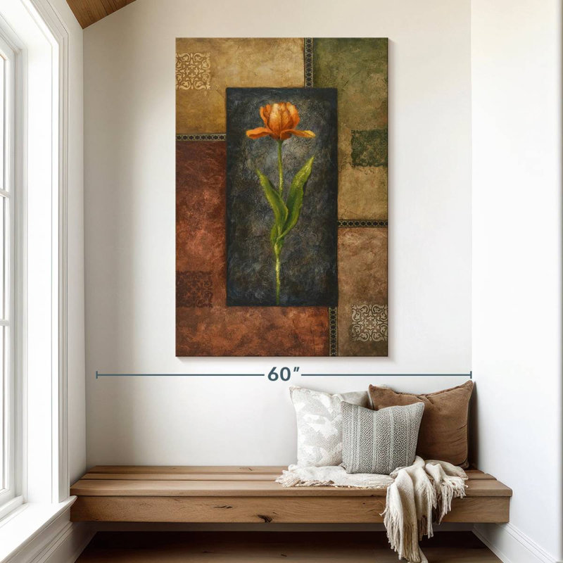 Antique Orange Tulip, 51" H x 34" W