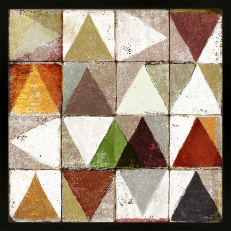 Tiles 4 by Marco Marella for Studio M - Framed Wall Art, 30" H x 30" W, Paper, Black