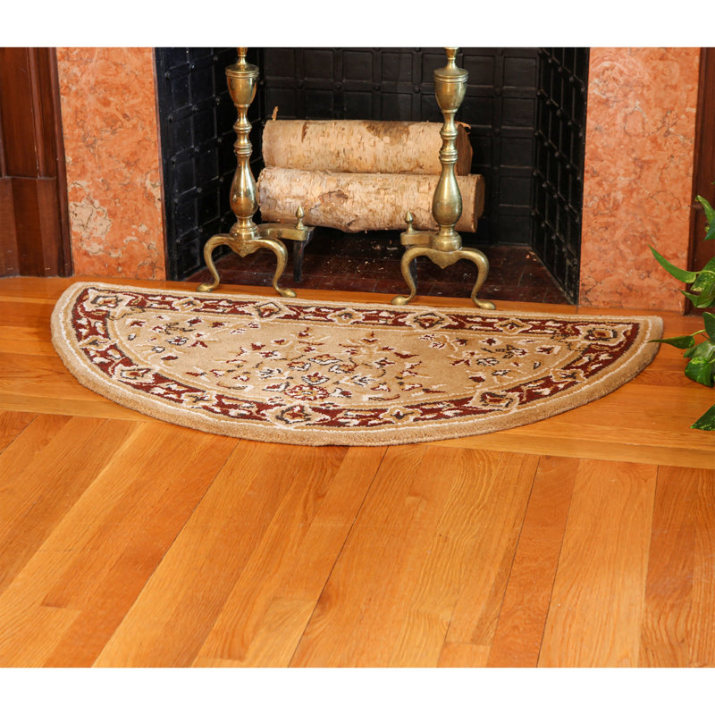 Hearth Hand Tufted Wool Floral Indoor Rug, Half Circle 1'8" x 3'8"