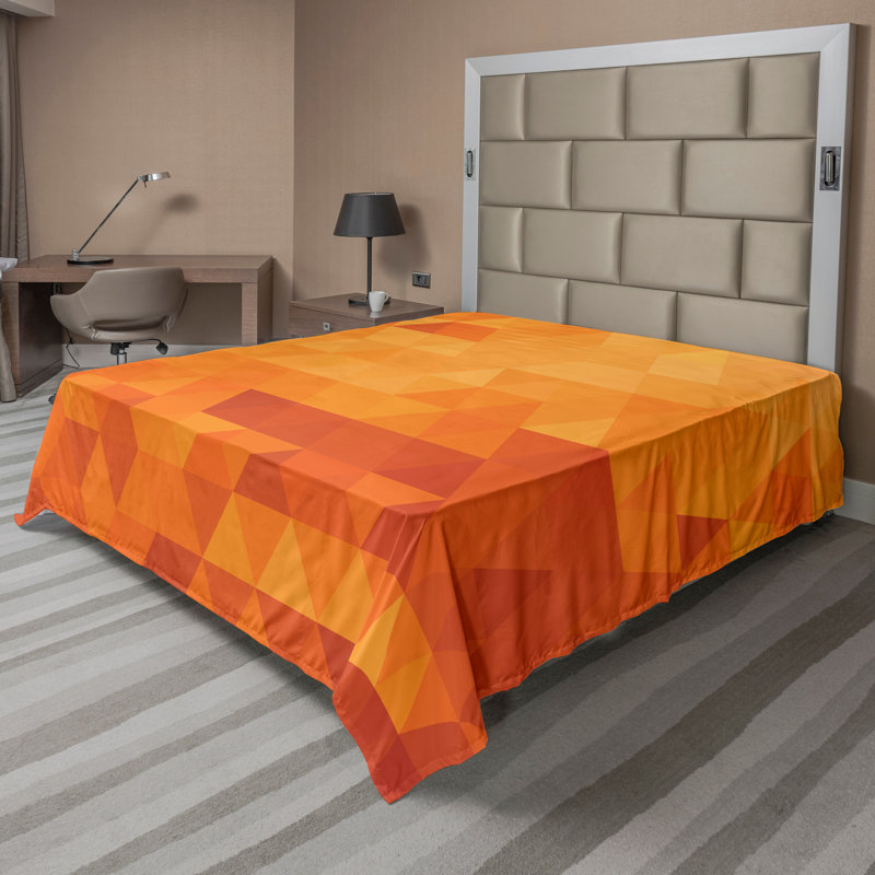 Ambesonne Nature Top Flat Sheet Glisten Fish Sunlight King Blue Purple White, Drap plat de taille très grand