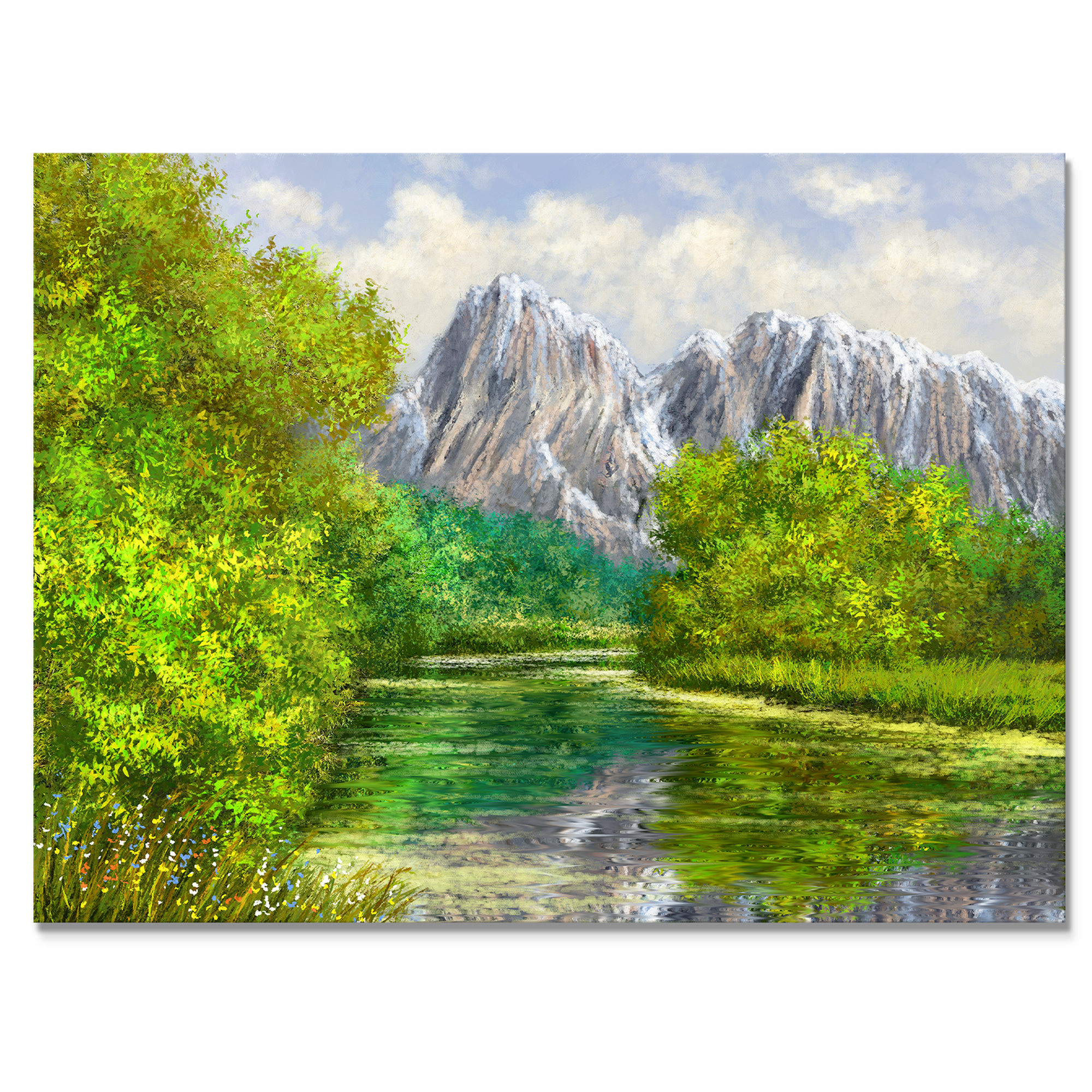 Millwood Pines Green River in Mountain - Print on Canvas | Wayfair